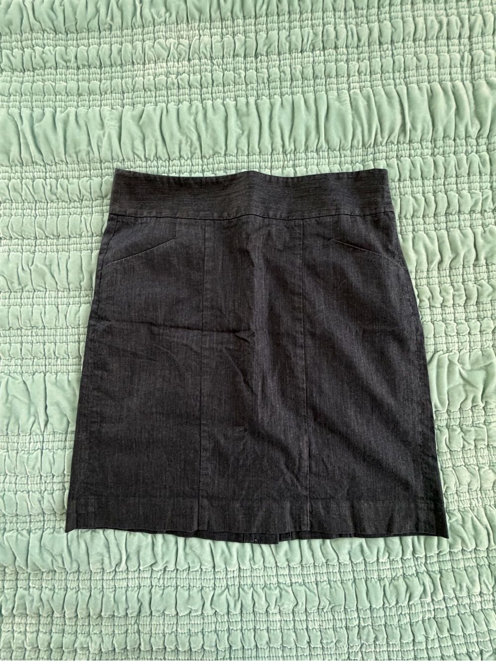 LOFT Black Pencil Skirt with Subtle Seaming-4